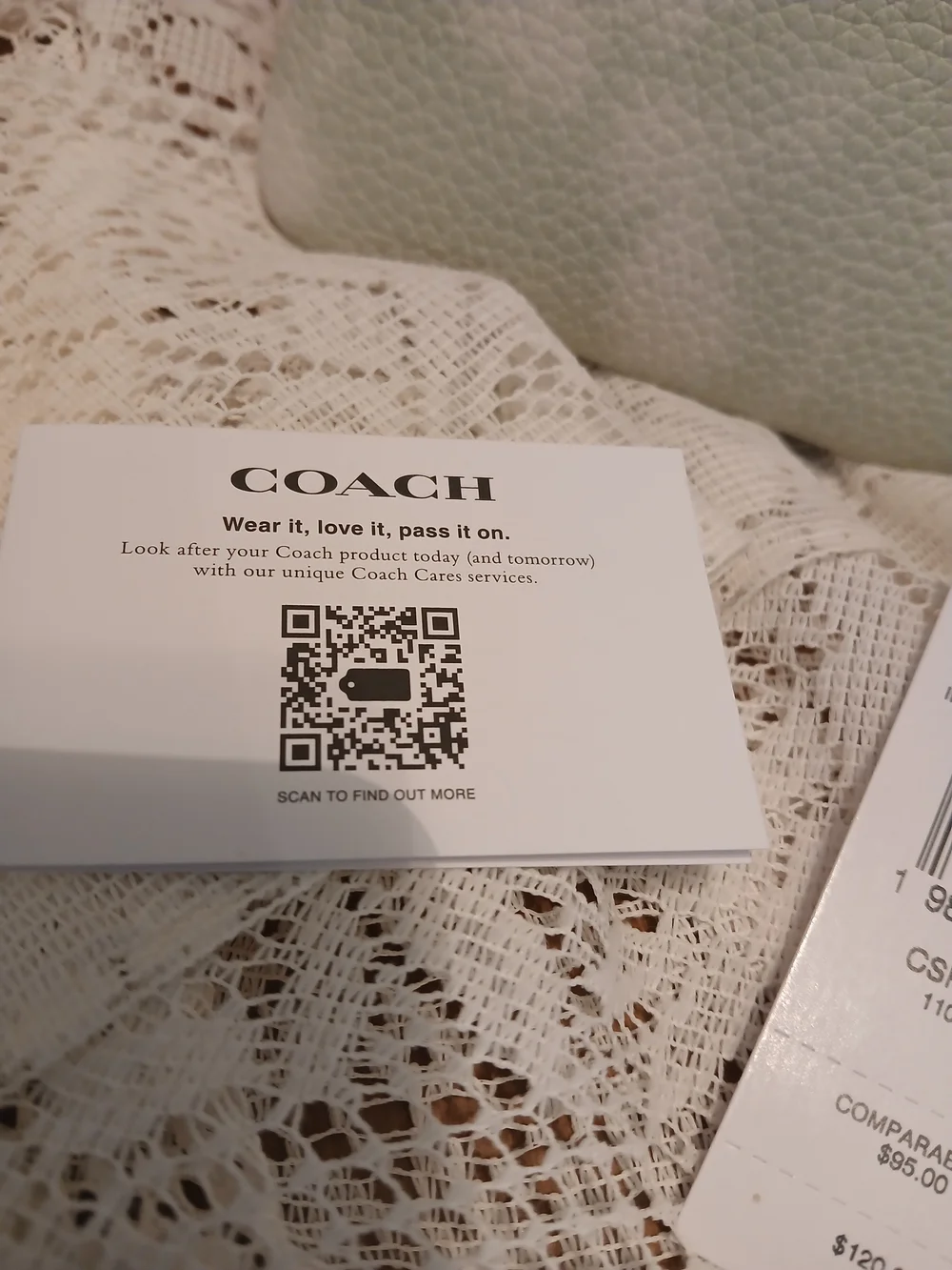 COACH Pebbled Leather Wristlet - Sage Green And Cream